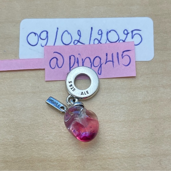 Pandora Potion heart pink Murano dangle - Picture 14 of 16